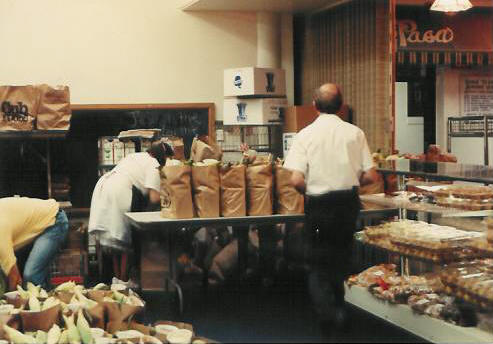 Duane and Rosemary prepare to distribute Pastor Paul's Mission Grocery Shelf orders in 1986.