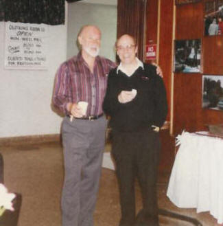 Pastor Paul with Mick Saunders in the dining room on Mission Sunday. Mick produced the Up-Look Broadcast radio on KUXL each week M-F.