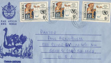 Thousands of African letters were received thanking Pastor Paul for his taped messages sent to Afirca monthly.